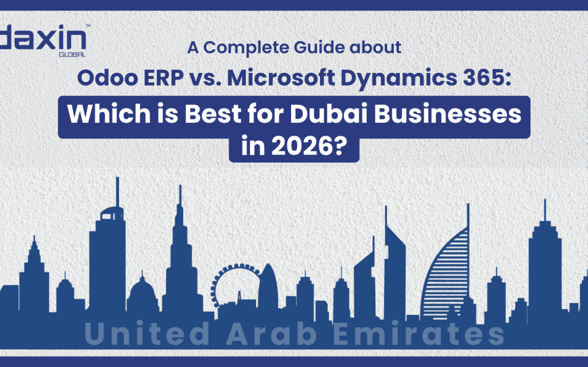 Odoo ERP vs. Microsoft Dynamics 365 comparison — professionals analyzing ERP dashboards for Dubai businesses.