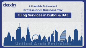 Professional Business Tax Filing Services in Dubai & UAE — finance professionals reviewing tax documents and financial reports.